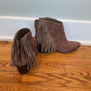 Target fringe suede booties sz. 8.5
